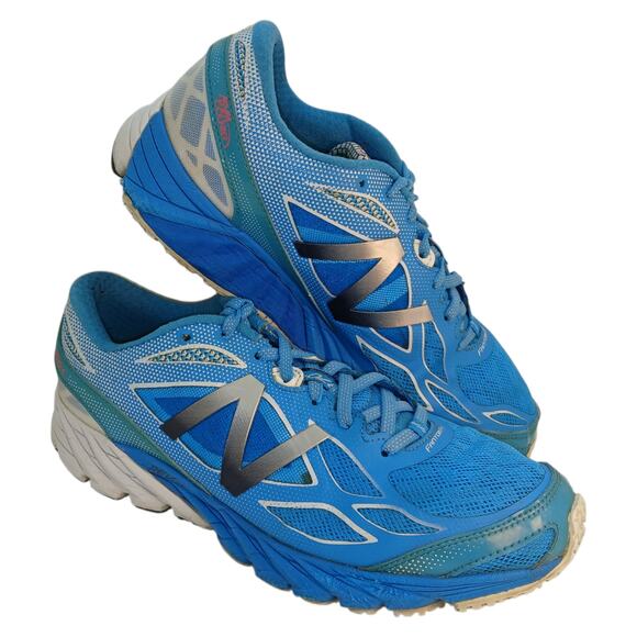 New Balance 870 Women's Carribean Blue & Silver Running Sneakers - Size 10B - Picture 2 of 8
